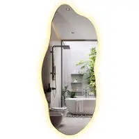 Tulup Wandspiegel mit Beleuchtung – Spiegel mit LED – 45x100 cm – Kaltweiß 6000K – LED Spiegel ohne Rahmen – Dekorativer Spiegel