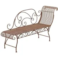 Décoshop26 - Gartenbank Designerstil Schmiedeeisen antikbraun Rückenlehne rechts 156 x 46 cm MDJ10189