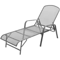 Helloshop26 - Sonnenliege Deckstuhl Sonnenbett Gartenbett Terrassenmöbel anthrazitfarbener Stahl 02_0012240