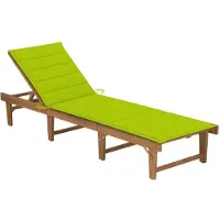 Helloshop26 - Sonnenliege Deckstuhl Gartenbett Terrassenmöbel klappbar 200 cm mit Kissen massives Akazienholz 02_0012837