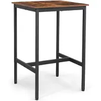 Helloshop26 Hoher quadratischer Tisch - - 60x60x90 cm - Robuster Stahl - Industrielles Design - 2 Plätze