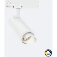 LEDKIA 3-Phasenstromschiene LED-Strahler 20W Fasano Cilindro Bisel CCT Wählbar Dimmbar Weiss 2700K - 3200K - 4000K Wählbar
