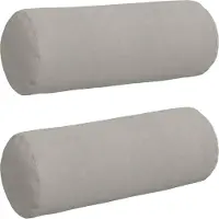 vidaXL Bolsterkissen 2 Stück Hellgrau Ø 25 x 70 cm Mikrofaserstoff