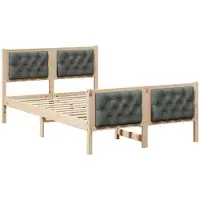 vidaXL Bettrahmen Dunkelgrau 120 x 200 cm Massives Kiefernholz
