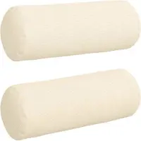 vidaXL Bolsterkissen 2 Stück Creme Ø 25 x 70 cm Cordstoff