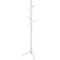 Helloshop26 Garderobe - - Modell 175 cm - Mattschwarzes Gummiholz - 8 Haken - Stabil
