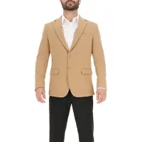 Scotch & Soda 2 Button Jacket Textured Knit Camel Größe: 48 | Blazer Outlet | Herren | Braun