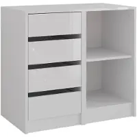 Vicco Kommode Sherry Weiß/Weiß Hochglanz 80.2 x 76 cm 2 Teile, Model 57716
