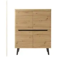 Furn.Design Highboard in Artisan Eiche und schwarz skandinavisch 107 x 134 cm Ronson