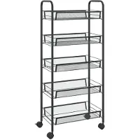 vidaXL Küchenwagen 5 Etagen Schwarz 46x26x105 cm Eisen