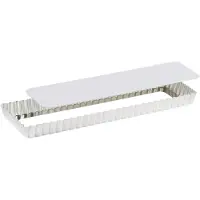 Gobel - Tortenform, rechteckig, geriffelt - Weißblech - Hebeboden - 350x110 mm Ø außen / 340x100mm Ø innen - H 25mm - 125410