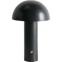 Beliani Kabellose Tischlampe Schwarz Metall Pilzform Wiederaufladbar Akku Touch Funktion LED Dimmer Dimmfunktion USB Kabel Modernes Design