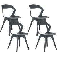 Beliani Gartenstühle 2er-Set Schwarz Polypropylen Leichtgewichtiger wetterfester Kunststoff Innenbereich Außenbereich Modern