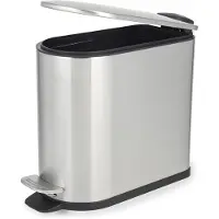 Beldray LA036683SSPEU7 Slimline D-Shaped Pedal Bin 5-Litre, Silver