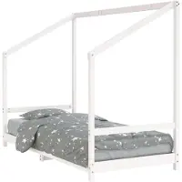 Syfax Kinderbett Weiß 90x190 cm Massivholz Kiefer