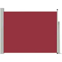 Helloshop26 - Ausziehbare Seitenmarkise/Sichtschutz für Terrasse Garten Balkon 140 x 500 cm rot 02_0007260