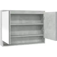 vidaXL Spiegelschrank fürs Bad 80x15x60 cm MDF Betongrau