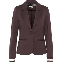 Kaffe Blusenblazer "Damen Blazer Kinnie", Damen, Gr. M, rot (fudge, chalk stripe), Obermaterial: 76% Polyester PES. 20% Viskose CV. 4% Elasthan EL., Blazer Blusenblazer