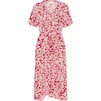 Kaffe Midikleid "Damen Kleid KAbeathe", Damen, Gr. 38, N-Gr, rot (true rot, chalk flower print), Obermaterial: 100% Viskose LENZING ECOVERO CV LenzEcov., Kleider Midikleid