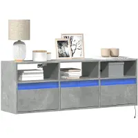 vidaXL TV-Wandschrank mit LED-Beleuchtung Betongrau 130x31x45 cm