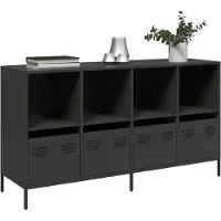 vidaXL Sideboard Schwarz 135x39x73,5 cm Kaltgewalzter Stahl