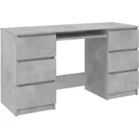 Helloshop26 - Schreibtisch Tisch Arbeitsplatz Computermöbel Arbeitszimmermöbel 140 x 50 x 77 cm Holzwerkstoff grau 02_0023845