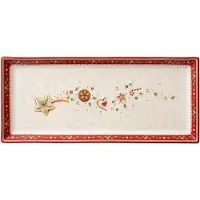 Sans marque Servierplatte "Kuchenplatte Winter Bakery Delight 40 x 17 cm bunt", bunt, Porzellan, Servierplatten, Servierplatte