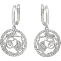 NAEMI Women Earrings in Silver White | Gr.: onesize
