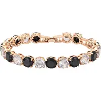 Faina Women Crystal-Studded Bracelet in Rose Gold Black | Gr.: onesize