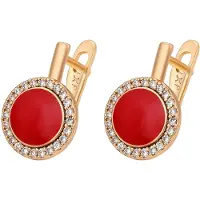 NAEMI Women Earrings in Rose Gold Red | Gr.: onesize
