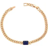 Faina Women Crystal-Studded Chain Link Bracelet in Rose Gold Navy | Gr.: onesize