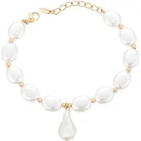 Faina Women Beaded Bracelet in Rose Gold White | Gr.: onesize