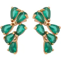 NAEMI Women Earrings in Rose Gold Green | Gr.: onesize