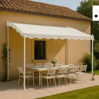 ProduceShop Pergola, Weiß, Gartenzelt, Einfarbig, Stoff, Stahl, 3 x 2 m