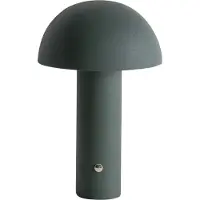 Beliani Kabellose Tischlampe Dunkelgrün Metall Pilzform Wiederaufladbar Akku Touch Funktion LED Dimmer Dimmfunktion USB Kabel Modernes Design