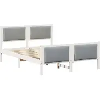 vidaXL Bettrahmen mit Kopfteil Hellgrau 160 x 200 cm Stoff