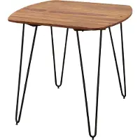 FineBuy Esstisch quadratisch 80cm Sheesham Massivholz Moderner Küchentisch schwarze Hairpin-Beinen, Design Esszimmertisch Echtholz, Holztisch massiv