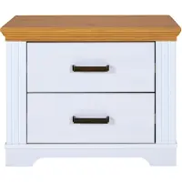 Inter Link Maluno Nachtkommode Massivholz Kiefer Weiß/Oak Colori