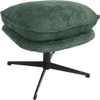 Mendler Hocker mit Polster MCWP32, Sitz-/Fußhocker Fußablage Ottomane Stoff/Textil Chenille (370 g/m²) grün