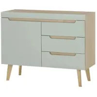Furn.Design Sideboard "Isgard" in Pistazie matt und Scandi Eiche Kommode 107 x 83 cm