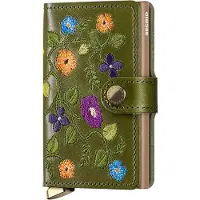 Secrid Miniwallet Stitch Floral V2 olive
