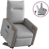vidaXL Relaxsessel mit Aufstehhilfe Wolkengrau Stoff