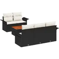 vidaXL Gartensofa-set 6 stk. Schwarz Poly-Rattan
