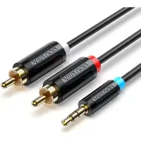 Vention Kabel Stereo BCLBG/ Klinke 3,5 männlich -- 2x RCA männlich/ 1,5m/ Schwarz