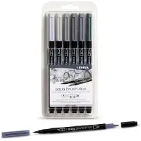 Lyra Doppelseitiger Aquarell-pinselstift In Grautönen6er-blisterpackung Sortiert