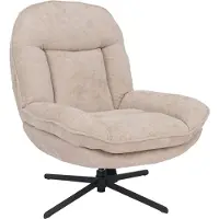 Mendler Relaxsessel MCW-P32, Fernsehsessel Nosagfederung Polstersessel, drehbar Metall Stoff/Textil Chenille (370 g/m²) creme