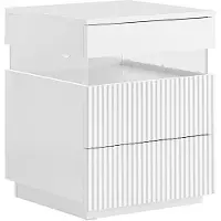 SoBuy Nachttisch mit 3 Schubladen, modern, für Schlafzimmer und Wohnzimmer, 41 x 40 x 52 cm, weiß, FBT167-E-W