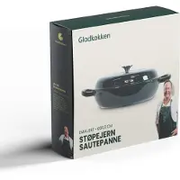Gladkokken - Cast iron sautepan with lid - Deep bottle green - Ø30,5 cm