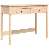 Helloshop26 - Schreibtisch Arbeitsplatz Computertisch Arbeitsmöbel mit Schubladen 100 x 50 x 78 cm massives braunes Kiefernholz 02_0023459