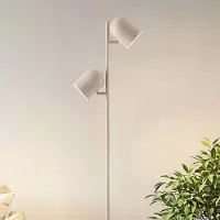 LumenXL Beige Stehleuchte Iki - mit 2 schwenkbaren Strahlern und dimmbaren LEDs